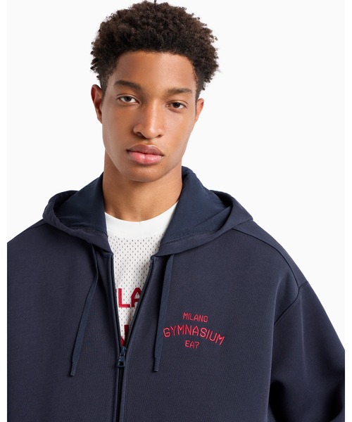 EMPORIO ARMANI EA7（エンポリオアルマーニイーエーセブン）の「【エンポリオ アルマーニ EA7】Club House ジップアップスウェットシャツ ストレッチコットンインターロック（スウェット・メンズ・ネイビー・MEDIUM/X-LARGE/XX-LARGE）」の3枚目の写真