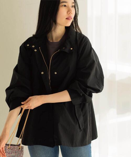 OPAQUE.CLIP（オペークドットクリップ）の「撥水スタンドZIPブルゾン【洗濯機OK/UVケア/花粉対応】（ブルゾン・レディース・カーキ/ブラック/オフホワイト・42/40/38）」の2枚目の写真