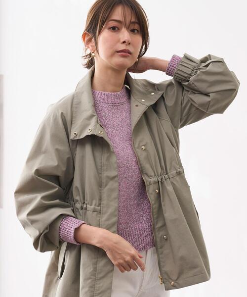 OPAQUE.CLIP（オペークドットクリップ）の「撥水スタンドZIPブルゾン【洗濯機OK/UVケア/花粉対応】（ブルゾン・レディース・カーキ/ブラック/オフホワイト・42/40/38）」の4枚目の写真