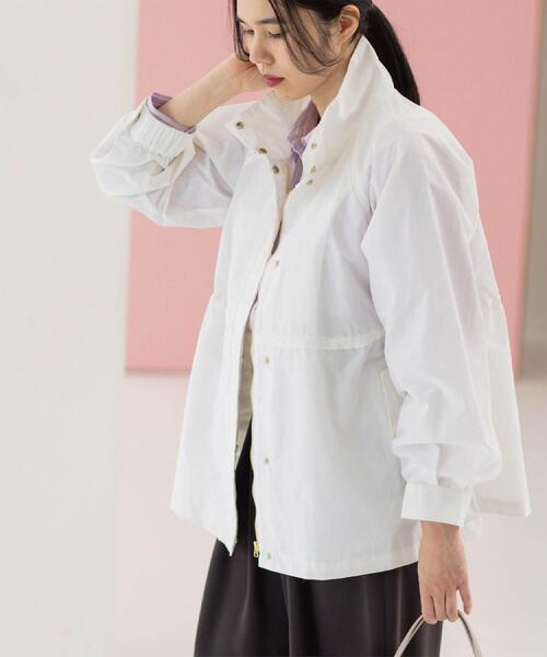 OPAQUE.CLIP（オペークドットクリップ）の「撥水スタンドZIPブルゾン【洗濯機OK/UVケア/花粉対応】（ブルゾン・レディース・カーキ/ブラック/オフホワイト・42/40/38）」の6枚目の写真