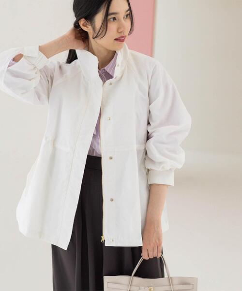 OPAQUE.CLIP（オペークドットクリップ）の「撥水スタンドZIPブルゾン【洗濯機OK/UVケア/花粉対応】（ブルゾン・レディース・カーキ/ブラック/オフホワイト・42/40/38）」の8枚目の写真