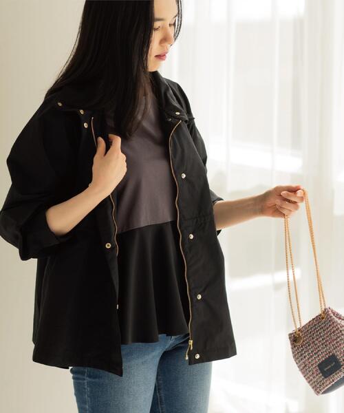 OPAQUE.CLIP（オペークドットクリップ）の「撥水スタンドZIPブルゾン【洗濯機OK/UVケア/花粉対応】（ブルゾン・レディース・カーキ/ブラック/オフホワイト・42/40/38）」の16枚目の写真