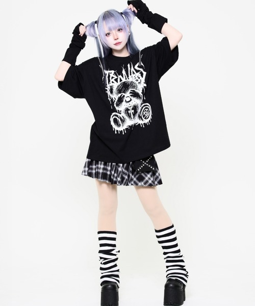 TRAVAS TOKYO/トラバス トーキョー』ショルダーZIPくまプリントTシャツ