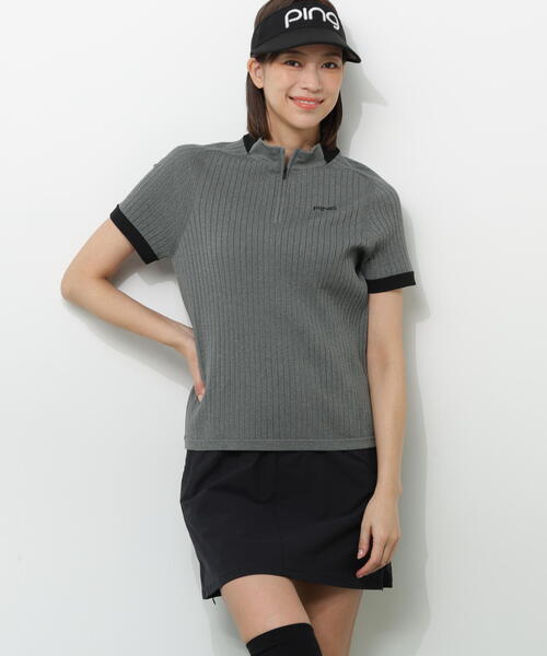 PING（ピン）の「【PING APPAREL】長袖ハーフジップニット（ニット/セーター・レディース・ブラック/グレー/ホワイト・L/LL/M/S）」の3枚目の写真