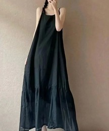 切り替えギャザーキャミソールワンピース