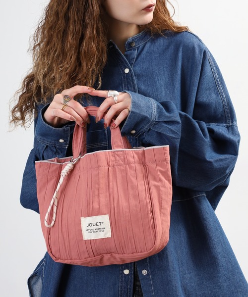 Jouet(ジョエット)の「JOUET 太プリーツランチトートバッグ(トートバッグ・レディース・ピンク/グレー/ブラック/アイボリー・FREE)」の6枚目の写真