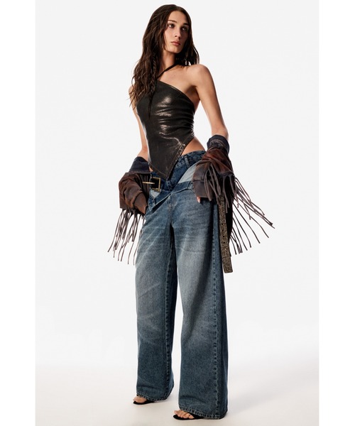 Desigual（デシグアル）の「【Desigual×MASHA POPOVA】メタリック ハルターネック ノースリーブブラウストップ（チューブトップ・レディース・ブルー・L/S）」の8枚目の写真