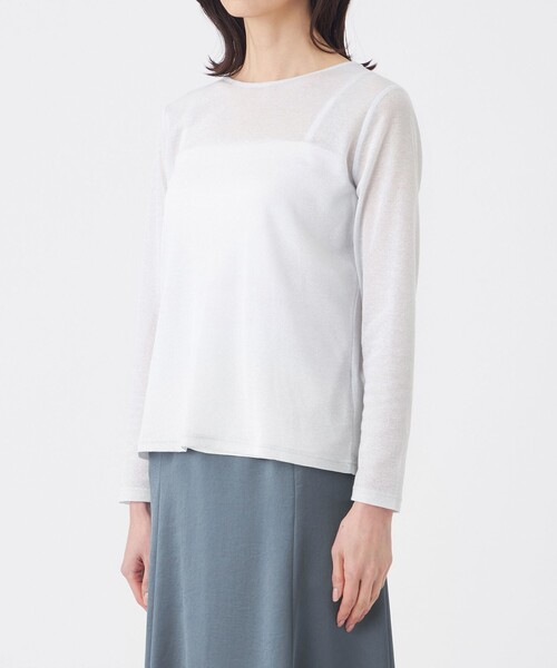 TRANS WORK(トランスワーク)の「【L】【ウォッシャブル】シアーラメフライスカットソー(Tシャツ/カットソー・レディース・ゴールド/シルバー系その他・46/44)」の7枚目の写真