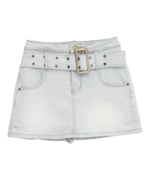 ANAP（アナップ）の「ストレッチデニムインパン付きミニスカート（デニムスカート・レディース・グレー/ブラック・M/S）」の3枚目の写真