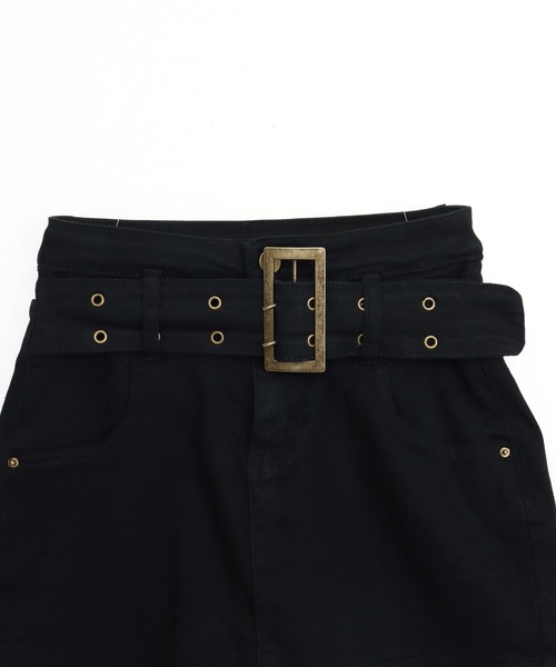 ANAP（アナップ）の「ストレッチデニムインパン付きミニスカート（デニムスカート・レディース・グレー/ブラック・M/S）」の4枚目の写真