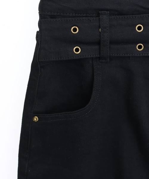 ANAP（アナップ）の「ストレッチデニムインパン付きミニスカート（デニムスカート・レディース・グレー/ブラック・M/S）」の5枚目の写真