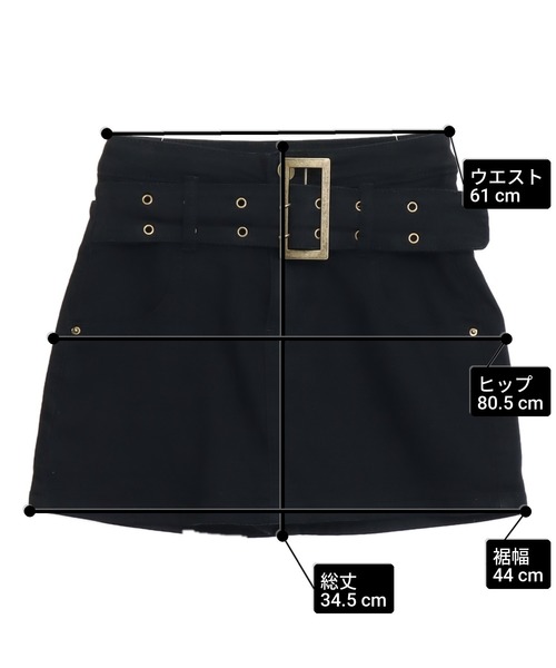 ANAP（アナップ）の「ストレッチデニムインパン付きミニスカート（デニムスカート・レディース・グレー/ブラック・M/S）」の8枚目の写真