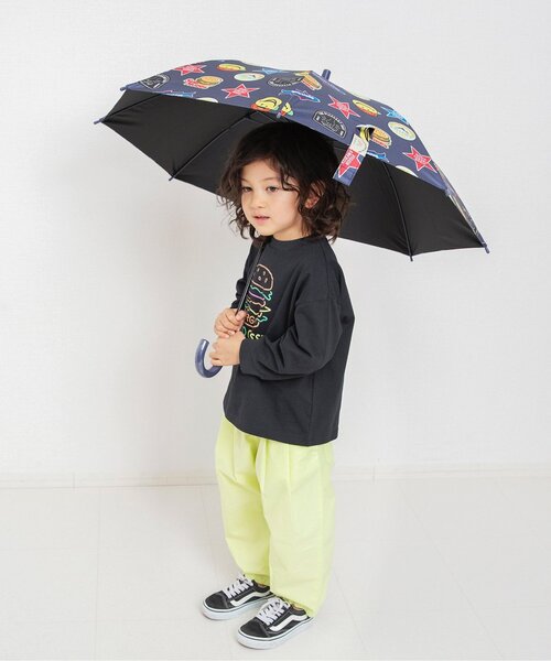 BREEZE（ブリーズ）の「【UVカット/撥水加工】晴雨兼用UVアンブレラ(サマーエール)（長傘・キッズ・ピンク/ネイビー・MEDIUM）」の3枚目の写真