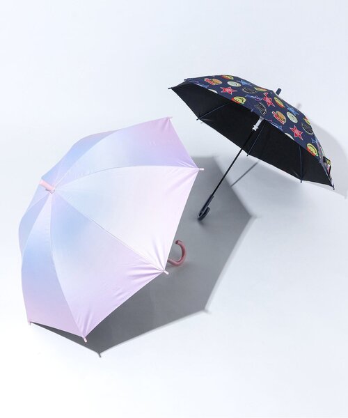 BREEZE（ブリーズ）の「【UVカット/撥水加工】晴雨兼用UVアンブレラ(サマーエール)（長傘・キッズ・ピンク/ネイビー・MEDIUM）」の4枚目の写真