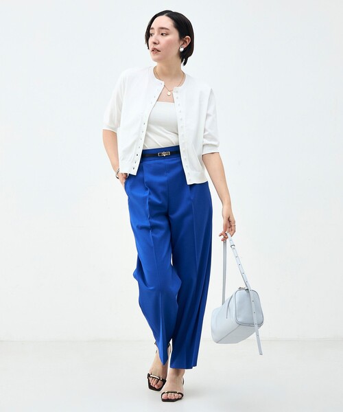 NOLLEY’S(ノーリーズ)の「《UVカット》コットンテックス6分袖カーディガン(カーディガン/ボレロ・レディース・ブラック/ミント/ホワイト/ブラウン/サーモンピンク・38)」の7枚目の写真