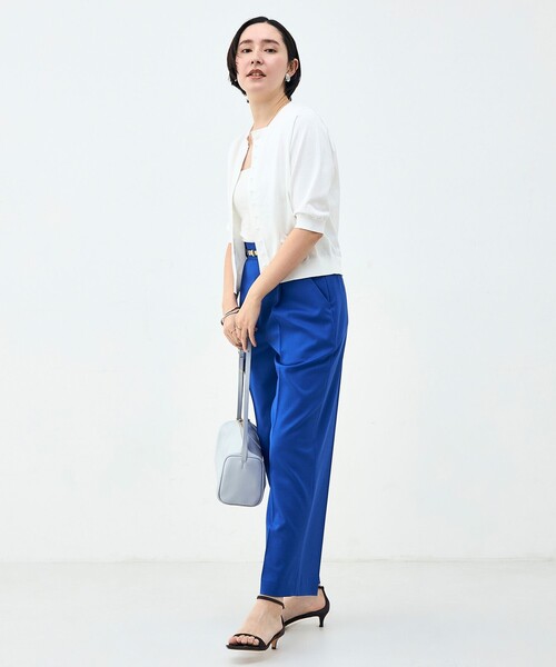 NOLLEY’S(ノーリーズ)の「《UVカット》コットンテックス6分袖カーディガン(カーディガン/ボレロ・レディース・ブラック/ミント/ホワイト/ブラウン/サーモンピンク・38)」の8枚目の写真
