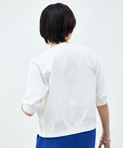 NOLLEY’S(ノーリーズ)の「《UVカット》コットンテックス6分袖カーディガン(カーディガン/ボレロ・レディース・ブラック/ミント/ホワイト/ブラウン/サーモンピンク・38)」の13枚目の写真
