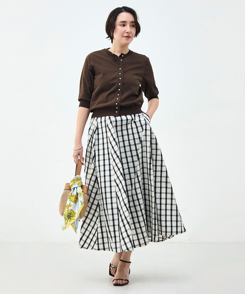 NOLLEY’S(ノーリーズ)の「《UVカット》コットンテックス6分袖カーディガン(カーディガン/ボレロ・レディース・ブラック/ミント/ホワイト/ブラウン/サーモンピンク・38)」の15枚目の写真
