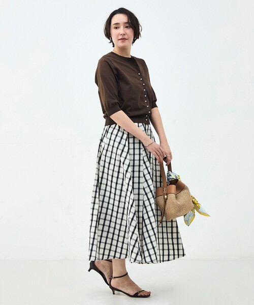 NOLLEY’S(ノーリーズ)の「《UVカット》コットンテックス6分袖カーディガン(カーディガン/ボレロ・レディース・ブラック/ミント/ホワイト/ブラウン/サーモンピンク・38)」の18枚目の写真