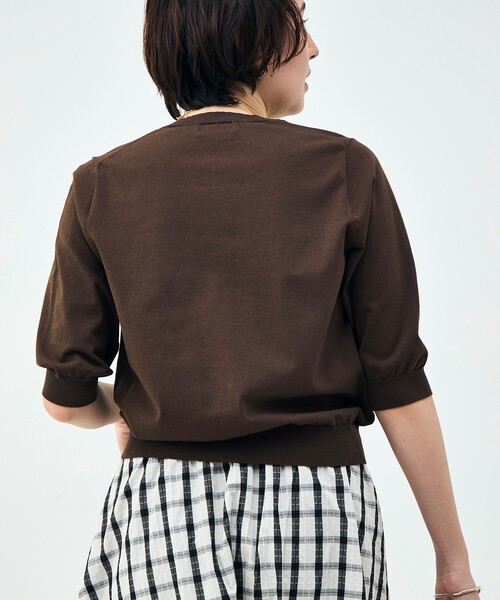 NOLLEY’S(ノーリーズ)の「《UVカット》コットンテックス6分袖カーディガン(カーディガン/ボレロ・レディース・ブラック/ミント/ホワイト/ブラウン/サーモンピンク・38)」の21枚目の写真