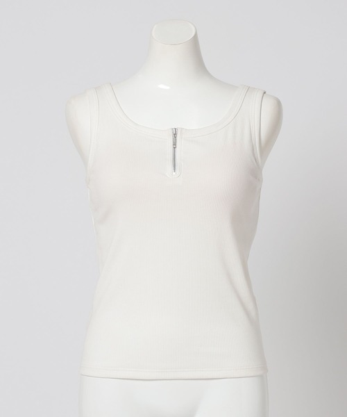 bijorie（ビジュリィ）の「【bijorie】[5つの機能付き]カップ付きハーフジップタンク／NEW BASIC（タンクトップ・レディース・ホワイト/ブラウン/ブラック・MEDIUM/LARGE/LG）」の18枚目の写真