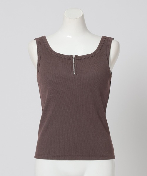 bijorie（ビジュリィ）の「【bijorie】[5つの機能付き]カップ付きハーフジップタンク／NEW BASIC（タンクトップ・レディース・ホワイト/ブラウン/ブラック・MEDIUM/LARGE/LG）」の20枚目の写真