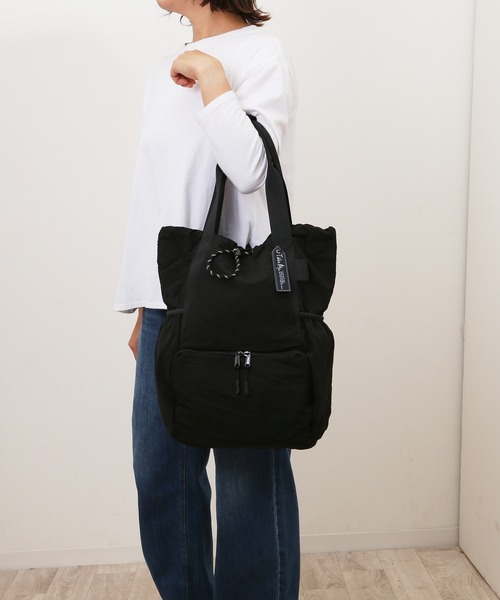 BACKYARD FAMILY(バックヤードファミリー)の「TakeMe Today 2way Purse tote(バックパック/リュック・レディース・ホワイト/ブラック/ベージュ/グレー・FREE)」の10枚目の写真