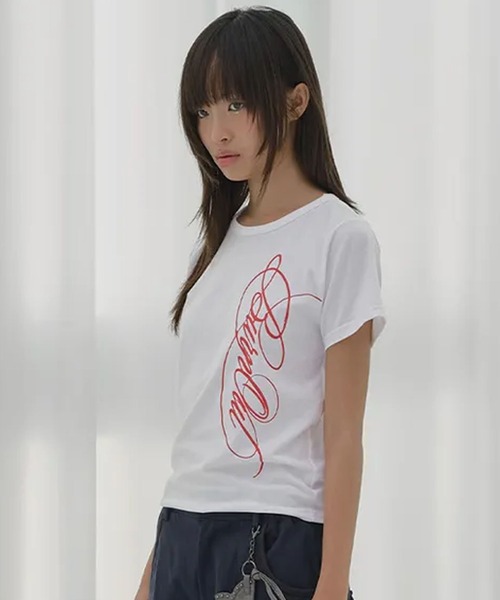 Ada.(エイダ)の「◇FANCYCLUB◇ブランド直輸入正規品/バーニング リーフ Tシャツ BURNING LEAF TEE(Tシャツ/カットソー・レディース・ホワイト/ブラック・FREE)」の4枚目の写真