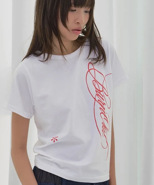Ada.(エイダ)の「◇FANCYCLUB◇ブランド直輸入正規品/バーニング リーフ Tシャツ BURNING LEAF TEE(Tシャツ/カットソー・レディース・ホワイト/ブラック・FREE)」の3枚目の写真