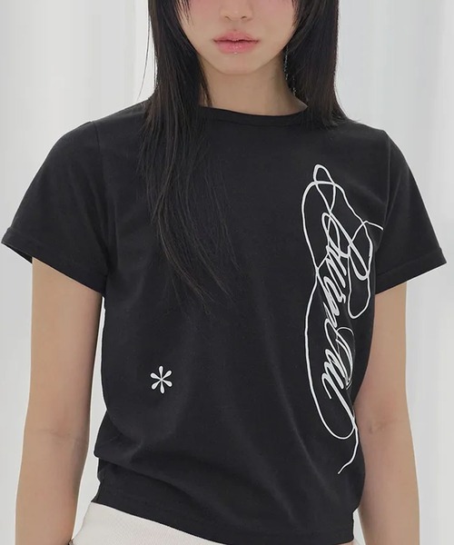 Ada.(エイダ)の「◇FANCYCLUB◇ブランド直輸入正規品/バーニング リーフ Tシャツ BURNING LEAF TEE(Tシャツ/カットソー・レディース・ホワイト/ブラック・FREE)」の7枚目の写真