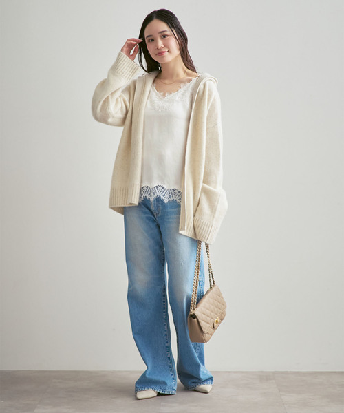 Noble(ノーブル)の「《追加》リバーレーストリミングサテンキャミソール3(キャミソール・レディース・ホワイト/ブラック・FREE)」の14枚目の写真