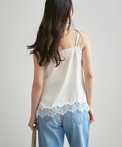 Noble(ノーブル)の「《追加》リバーレーストリミングサテンキャミソール3(キャミソール・レディース・ホワイト/ブラック・FREE)」の11枚目の写真