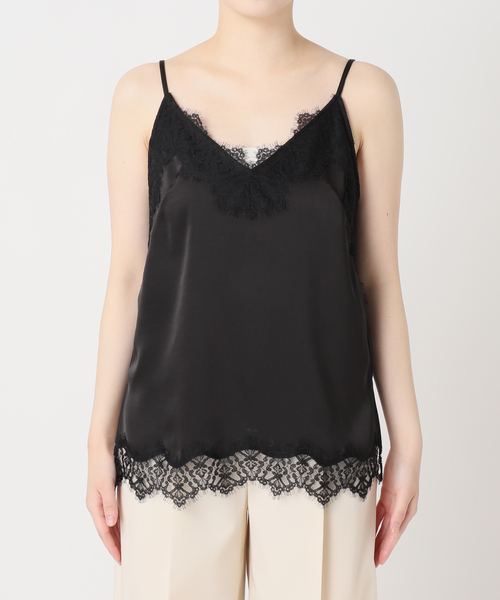 Noble(ノーブル)の「《追加》リバーレーストリミングサテンキャミソール3(キャミソール・レディース・ホワイト/ブラック・FREE)」の7枚目の写真