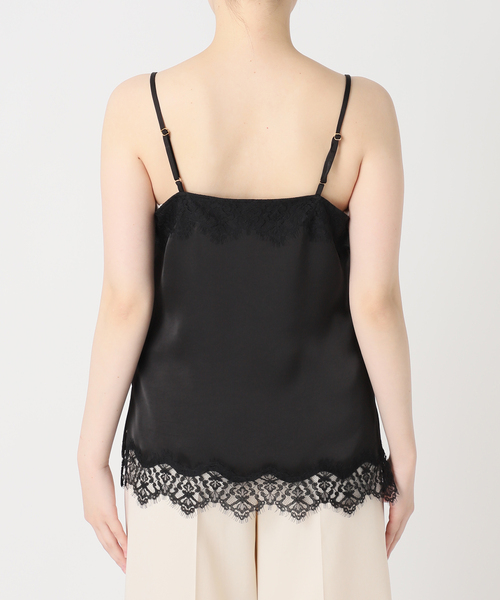 Noble(ノーブル)の「《追加》リバーレーストリミングサテンキャミソール3(キャミソール・レディース・ホワイト/ブラック・FREE)」の5枚目の写真