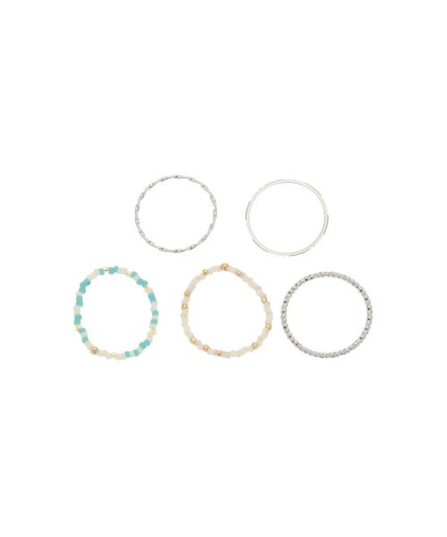 Ungrid（アングリッド）の「５連デザインリング（リング・レディース・アイボリー/ブルー・FREE）」の11枚目の写真