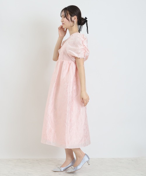 TRUDEA（トルディア）の「バルーンスリーブジャガード ドレス（ドレス・レディース・ライトグレー/ピンク・MEDIUM）」の20枚目の写真