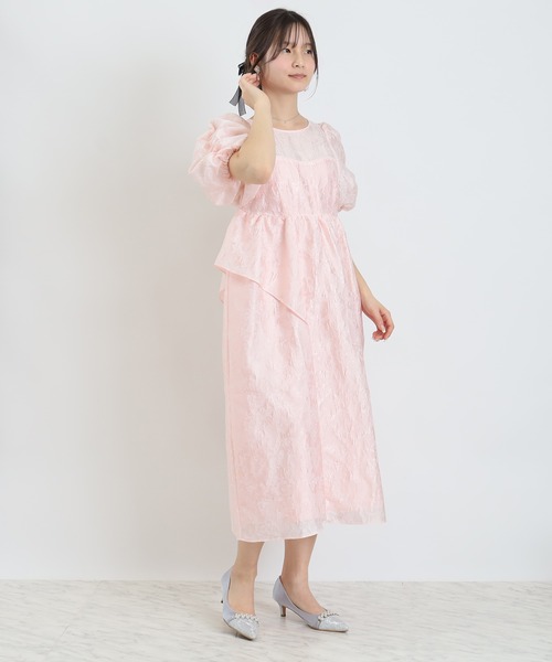 TRUDEA（トルディア）の「バルーンスリーブジャガード ドレス（ドレス・レディース・ライトグレー/ピンク・MEDIUM）」の22枚目の写真