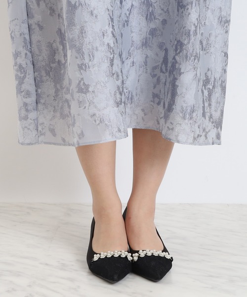 TRUDEA（トルディア）の「バルーンスリーブジャガード ドレス（ドレス・レディース・ライトグレー/ピンク・MEDIUM）」の7枚目の写真