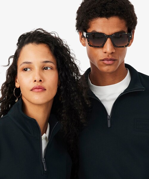 LACOSTE（ラコステ）の「ハイネックエンボスハーフジップスウェットシャツ（スウェット・メンズ・ライトグレー/ネイビー・XS/M/L/S）」の4枚目の写真