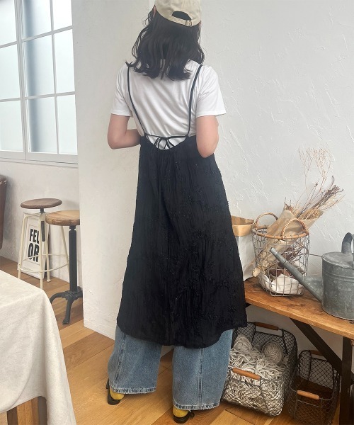 Rejoule(リジュール)の「フラワー刺繍 シアーキャミワンピース(ワンピース・レディース・ブラック/ホワイト・FREE)」の6枚目の写真