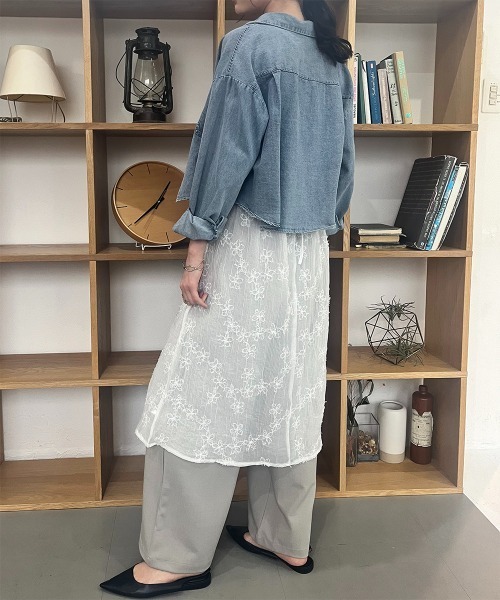 Rejoule(リジュール)の「フラワー刺繍 シアーキャミワンピース(ワンピース・レディース・ブラック/ホワイト・FREE)」の10枚目の写真