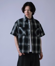 ルーズフィット オンブレ チェック 半袖シャツ
