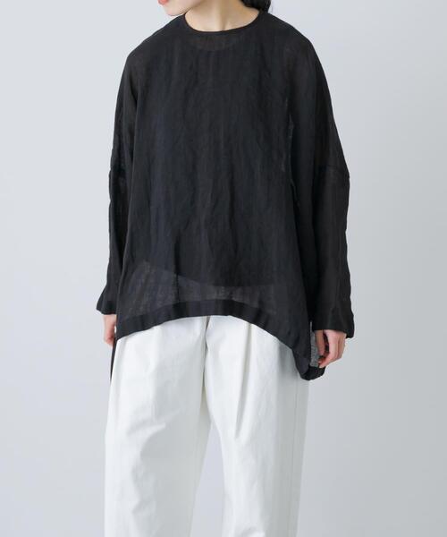 かぐれ（カグレ）の「リネンボイルワイドプルオーバー（シャツ/ブラウス・レディース・ピンク/ブラック/アイボリー・FREE）」の3枚目の写真