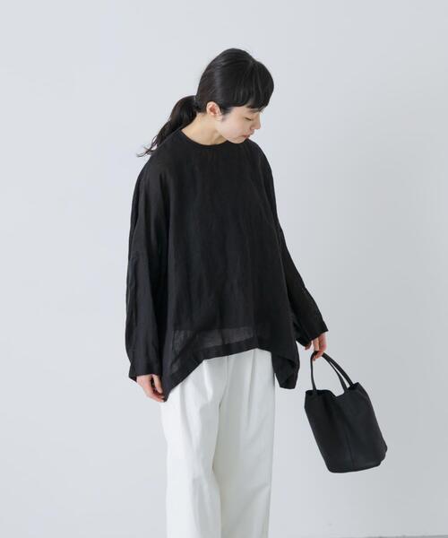 かぐれ（カグレ）の「リネンボイルワイドプルオーバー（シャツ/ブラウス・レディース・ピンク/ブラック/アイボリー・FREE）」の4枚目の写真