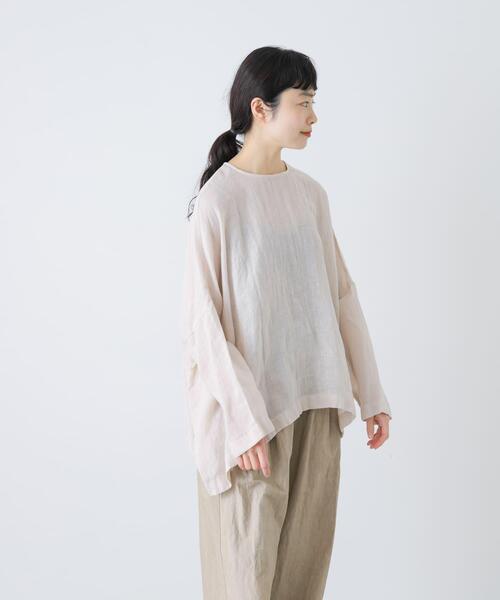 かぐれ（カグレ）の「リネンボイルワイドプルオーバー（シャツ/ブラウス・レディース・ピンク/ブラック/アイボリー・FREE）」の13枚目の写真