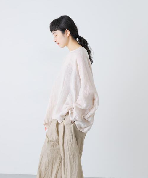 かぐれ（カグレ）の「リネンボイルワイドプルオーバー（シャツ/ブラウス・レディース・ピンク/ブラック/アイボリー・FREE）」の15枚目の写真
