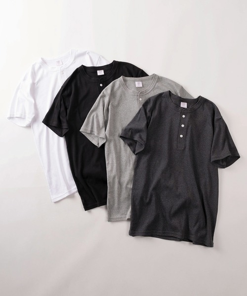 JEMORGAN（ジェーイーモーガン）の「【87】【JEMORGAN/ジェーイーモーガン】フライス ヘンリーネック ジャストフィット 半袖Tシャツ/無地T/パックT/インナーウェア（Tシャツ/カットソー・メンズ・ホワイト/チャコールグレー/グレー/ブラック・XL/L/M/S）」の9枚目の写真