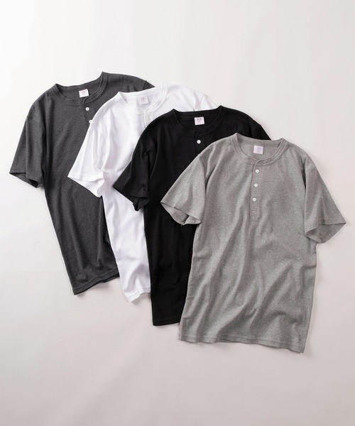 JEMORGAN（ジェーイーモーガン）の「【87】【JEMORGAN/ジェーイーモーガン】フライス ヘンリーネック ジャストフィット 半袖Tシャツ/無地T/パックT/インナーウェア（Tシャツ/カットソー・メンズ・ホワイト/チャコールグレー/グレー/ブラック・XL/L/M/S）」の11枚目の写真