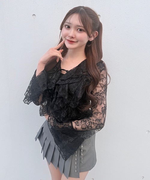 NOMAE(ノーマエ)の「ラッフルリボンブラウス(シャツ/ブラウス・レディース・ホワイト/ブルー系その他/ブラック・FREE)」の21枚目の写真