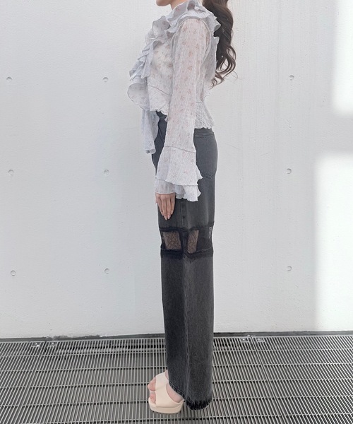 NOMAE(ノーマエ)の「ラッフルリボンブラウス(シャツ/ブラウス・レディース・ホワイト/ブルー系その他/ブラック・FREE)」の19枚目の写真